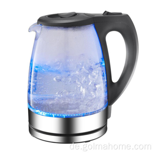 Golmahome 1,7L lang warm halten pfeifender Tee Wasserkocher aus Glas mit Heizelement Wasserkocher